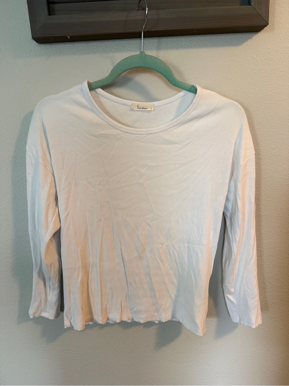 Les Amis  White Long Sleeve Crew Top